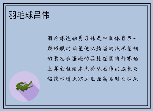 羽毛球吕伟